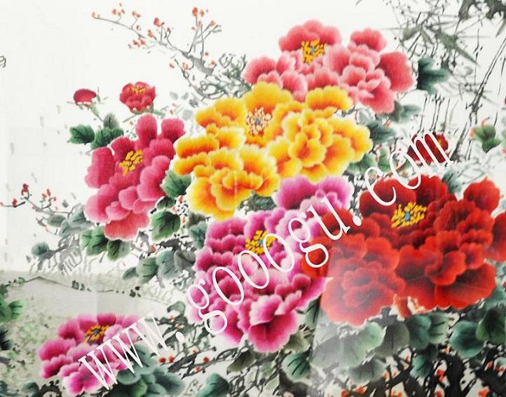 精品牡丹花、繡工精細(xì)