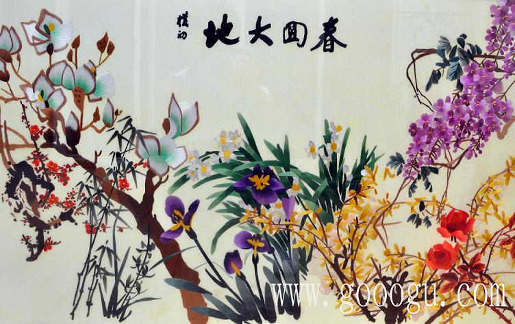 春回大地、萬物復(fù)蘇精品刺繡壁畫！